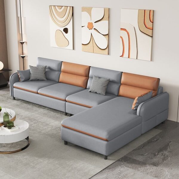 Ghế sofa kiểu kem công nghệ vải chống mèo trầy xước phòng khách hộ gia đình nông thôn ánh sáng đơn giản sang trọng cao cấp hàng thẳng internet mô hình nổi tiếng