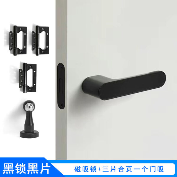 Khóa cửa sinh thái Ý tối giản, khóa cửa phòng một chữ, khóa vô hình đơn giản, khóa cửa từ trong nhà, tay nắm cửa phòng
