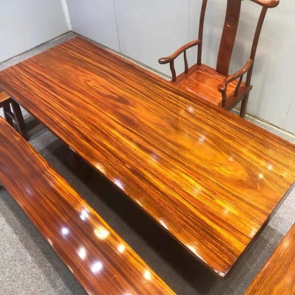Bàn trà gỗ nguyên khối Okan quả óc chó bàn ăn lớn Bàn hội nghị văn phòng Bahua bàn trà gỗ nguyên khối tự nhiên bàn làm việc