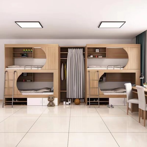Giường tầng khoang không gian, giường căn hộ bằng gỗ nguyên khối trường học, giường tầng khách sạn thể thao điện tử trọn gói, giường cao thấp, giường kết hợp hai lớp