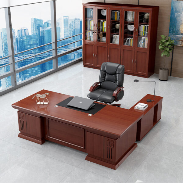 Nội thất văn phòng Bàn làm việc sếp Bàn chủ tịch phong cách Trung Quốc mới Bàn điều hành cổ điển hiện đại Kết hợp bàn ghế quản lý hấp dẫn