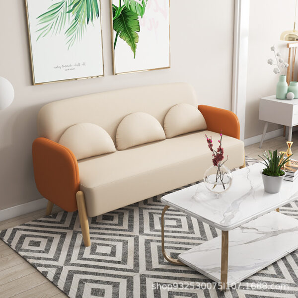 Bắc Âu đơn giản Sofa căn hộ nhỏ Internet người nổi tiếng phòng khách nhà công nghệ vải cho thuê căn hộ đôi và ba người đơn giản