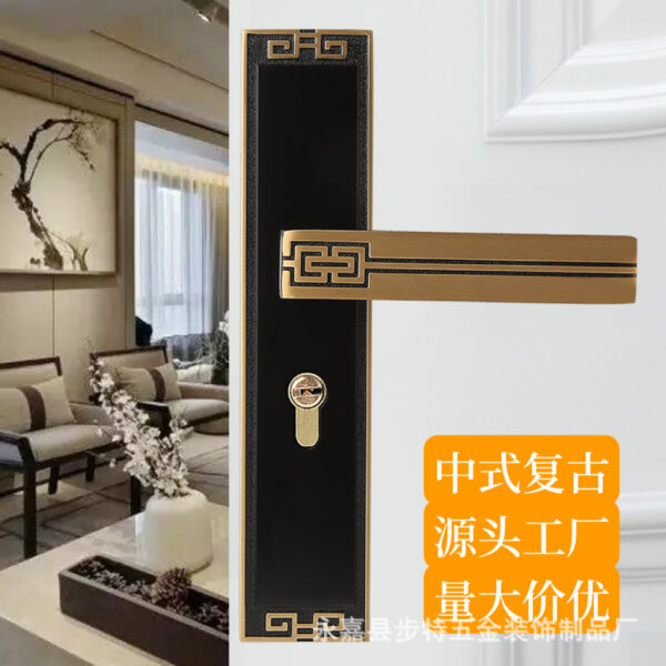 Khóa cửa khóa phòng ngủ trong nhà khóa cửa phòng kiểu Trung Quốc mới khóa cửa im lặng đa năng khóa cửa gỗ chắc chắn khóa tay cầm