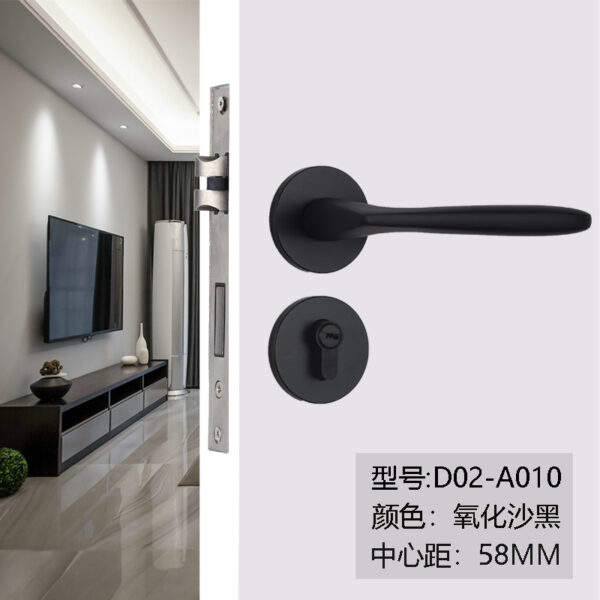 Khóa cửa màu đen chia khóa đơn giản trong nhà cửa gỗ phòng ngủ cửa phòng tắm im lặng hộ gia đình từ tay nắm cửa