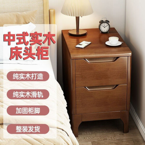 Bàn đầu giường siêu hẹp, không cần lắp đặt, tất cả trong một, phòng ngủ đơn giản, hiện đại, toàn bộ bằng gỗ nguyên khối, tủ đựng đồ mini kiểu Trung Quốc mới