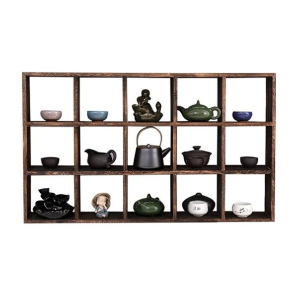 Gỗ Chắc Chắn Bogu Giá Trà Treo Tường Treo Máy Tính Để Bàn Duobao Pavilion Treo Tường Có Giá Để Đồ Trung Quốc Mới Bộ Trà Giá retro