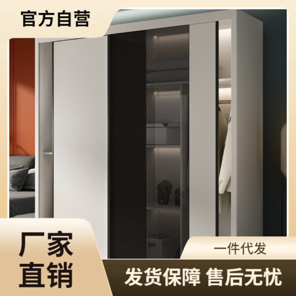 Tủ quần áo cửa trượt đơn giản nhà phòng ngủ căn hộ nhỏ tủ hiện đại tiết kiệm nhà cho thuê cửa trượt tủ quần áo lớn