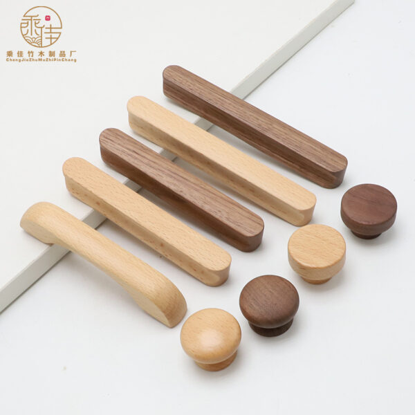 Tay cầm cửa tủ gỗ tự nhiên – sồi đen và óc chó, chắc chắn, phù hợp tủ quần áo và ngăn kéo