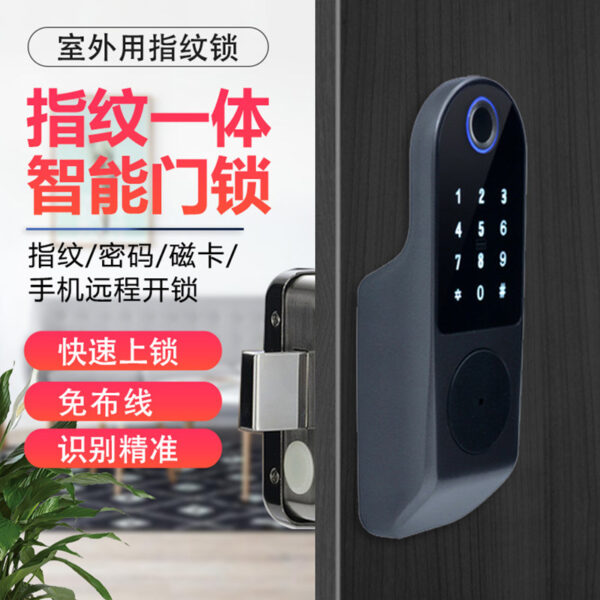 Chống thấm nước ngoài trời cửa sắt khóa vân tay Tongtong khóa tuya khóa cửa thông minh căn hộ mật khẩu khóa vân tay thương mại nước ngoài khóa đầu bò