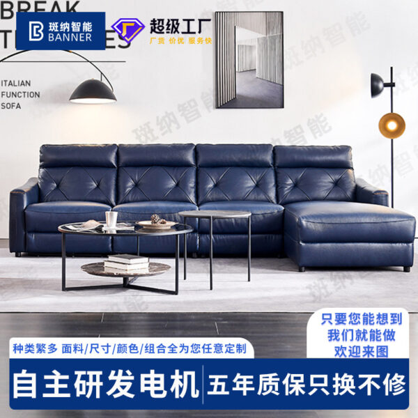 Nhà máy bán hàng trực tiếp ghế sofa phong cách Ý kích thước căn hộ rạp hát phòng khách phong cách tối giản kết hợp ghế sofa góc da bò lớp đầu tiên