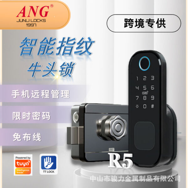 Khóa đầu bò hiện đại, nhà cho thuê thẻ tín dụng, khóa cửa chống trộm không dây, khóa kiểm soát ra vào chống nước, khóa vân tay Tuya Tongtong
