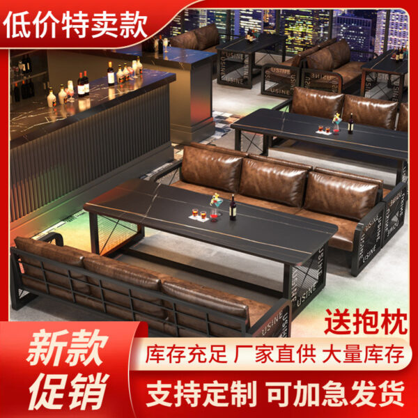 Ghế Sofa Quầy Bar Phong Cách Công Nghiệp - Ghế Băng Dài Cho Nhà Hàng, Quán Trà & Quán Rượu