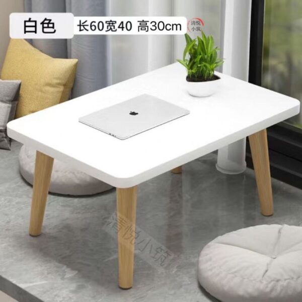 Phòng trà nhỏ cửa sổ lồi Bắc Âu với bàn kang, bàn thấp, bàn kang, bàn bệ cửa sổ, bàn nhỏ trải chiếu tatami Nhật Bản