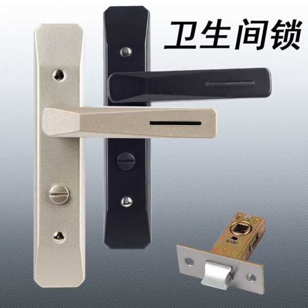 Titan hợp kim magie cửa phòng tắm lưỡi đơn đen im lặng cửa nhôm nhà vệ sinh nhà vệ sinh phòng tắm cửa kính tay cầm nhịp