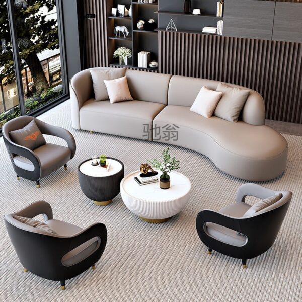 Văn phòng bán hàng đàm phán ánh sáng sang trọng ở sảnh khách sạn ghế sofa sân câu lạc bộ phòng tiếp tân khu vực tiếp khách bộ ghế sofa cong