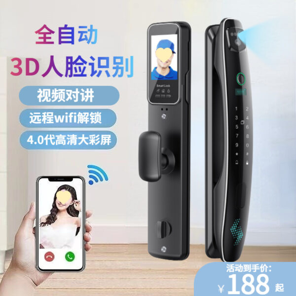 3D Nhận Dạng Khuôn Mặt Khóa Điện Tử Nhà Chống Trộm Vân Tay Điều Khiển Từ Xa Khóa Mật Khẩu Video Liên Lạc Nội Bộ Khóa Thông Minh