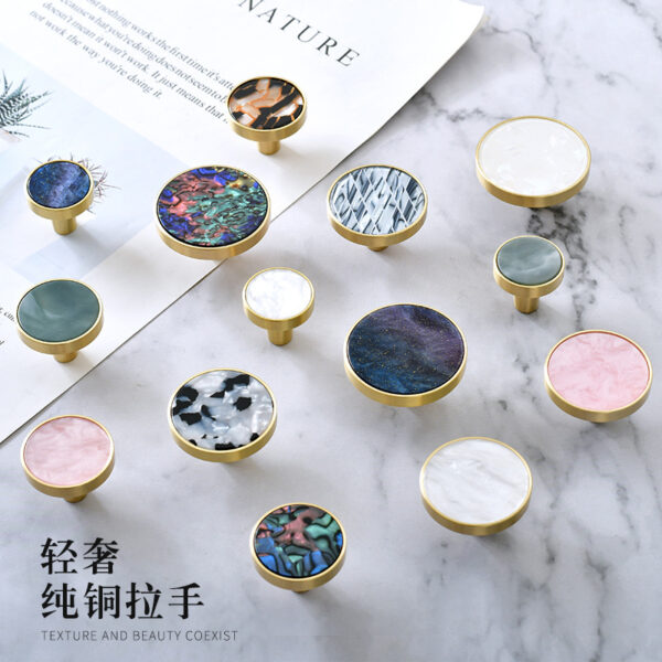 Trung Quốc Mới Phong Cách Đồng Nguyên Chất Tay Cầm Vỏ Đồng Thau Vàng Tủ Tủ Quần Áo Tủ Tay Nắm Cửa Ngăn Kéo Bắc Âu Hiện Đại Đơn Giản