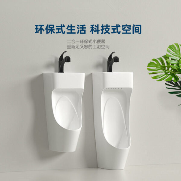 Bồn tiểu đứng sàn có chậu rửa Bồn tiểu nam treo có chậu rửa Bồn tiểu tiết kiệm nước gốm nhỏ
