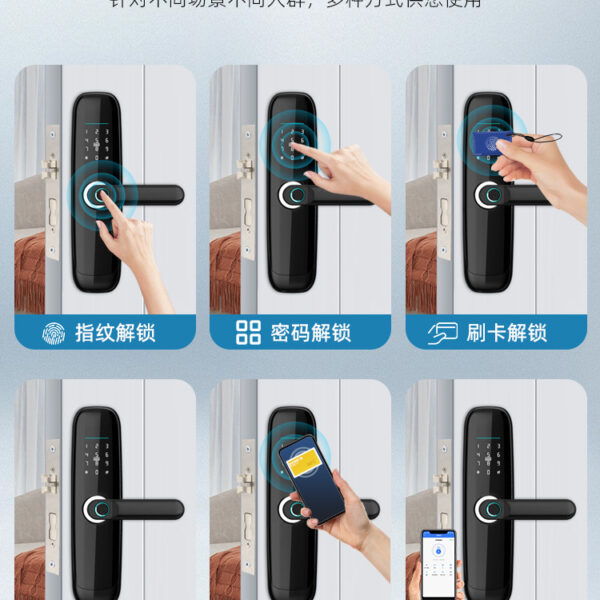 Khóa vân tay cửa gỗ văn phòng khóa cửa thông minh nhà phòng phòng ngủ khóa điện tử căn hộ quẹt thẻ khóa mật khẩu trong nhà