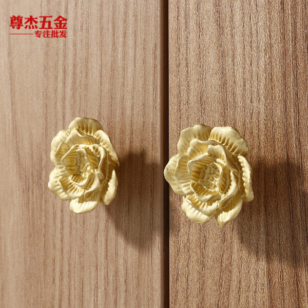Camellia tay cầm sáng tạo phòng tủ quần áo tay nắm cửa bằng đồng Pháp tay cầm tủ tủ đồng tay cầm hoa
