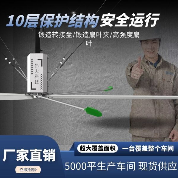 Nhà sản xuất quạt trần công nghiệp cánh quạt hợp kim nhôm động cơ không cần bảo trì cung cấp sẵn quạt trần công nghiệp lớn