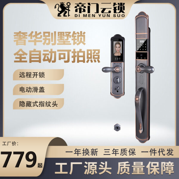Khóa vân tay biệt thự phong cách Châu Âu số 1 Ruyi khóa thông minh hoàn toàn tự động cửa đồng nhôm đúc cửa đôi chống nước nhà sản xuất
