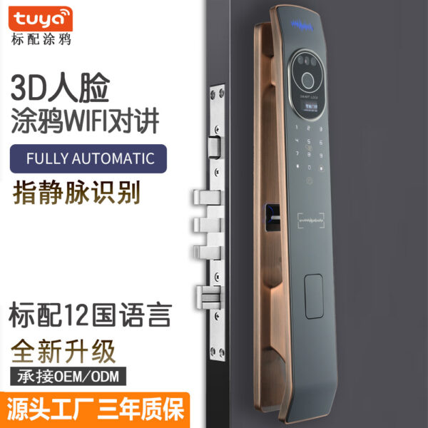 Tuya khóa thông minh hoàn toàn tự động 3D mặt video liên lạc an ninh cửa zigbee điều khiển từ xa nhà sản xuất khóa thông minh