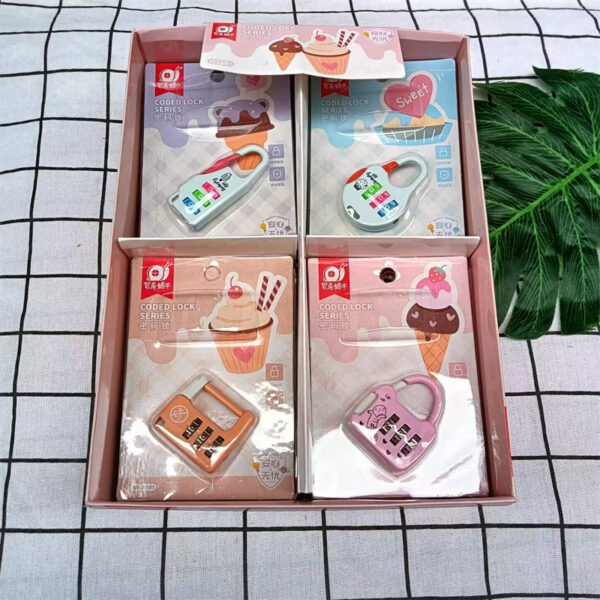 Khóa mật khẩu mini sinh viên thời trang Hàn Quốc dễ thương kim loại hoạt hình khóa mật khẩu khóa móc mini di động cho trẻ em