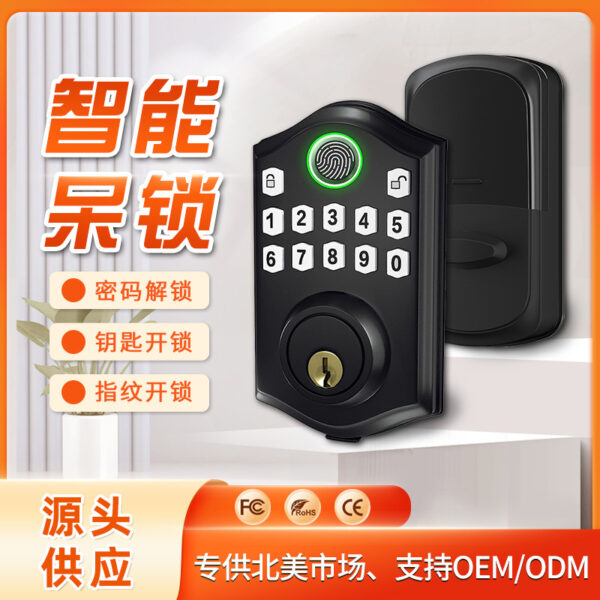 Cung cấp sỉ xuyên biên giới ổ khóa xỉn màu kiểu Mỹ ổ khóa thông minh dạng hạt nút mật khẩu khóa cửa vân tay