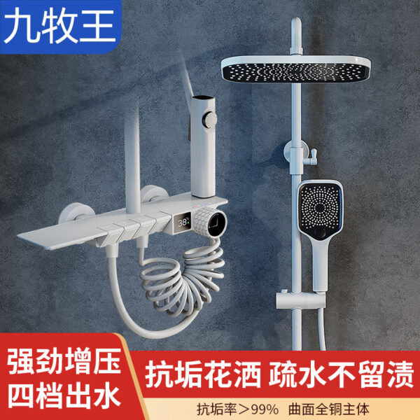 Hans Geya phòng tắm vòi sen hộ gia đình ĐÈN LED hiển thị kỹ thuật số vòi hoa sen nóng lạnh Bộ tất cả đồng tăng áp vòi hoa sen phun mưa