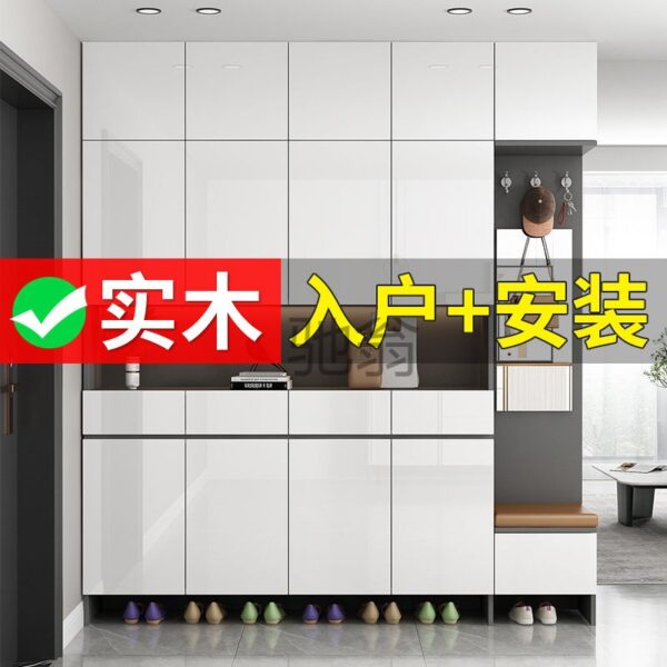 fe tủ giày gỗ nguyên khối tủ giày cửa ra vào tường lối vào tủ tủ lưu trữ nhiều lớp sản xuất đa chức năng tất cả trong một