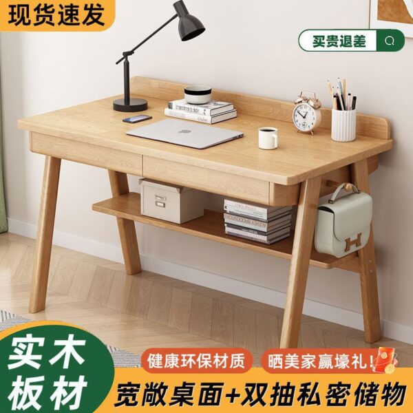 Bàn gỗ nguyên khối phòng ngủ bàn viết cho thuê nhà văn phòng đơn giản bàn ghế học sinh tiểu học và trung học Bàn học để bàn đơn giản