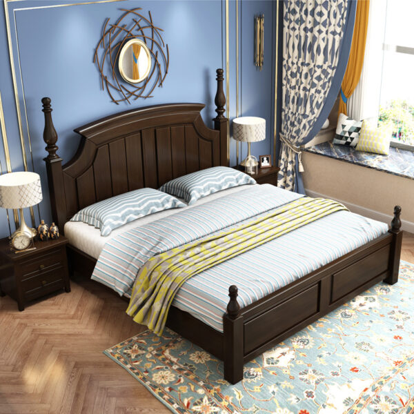 Nước Mỹ Gỗ Sồi Gỗ Chắc Chắn Giường Giường Đôi 1.8M Hiện Đại Đơn Giản 1.5M Áp Suất Không Khí Cao Hộp Lưu Trữ giường