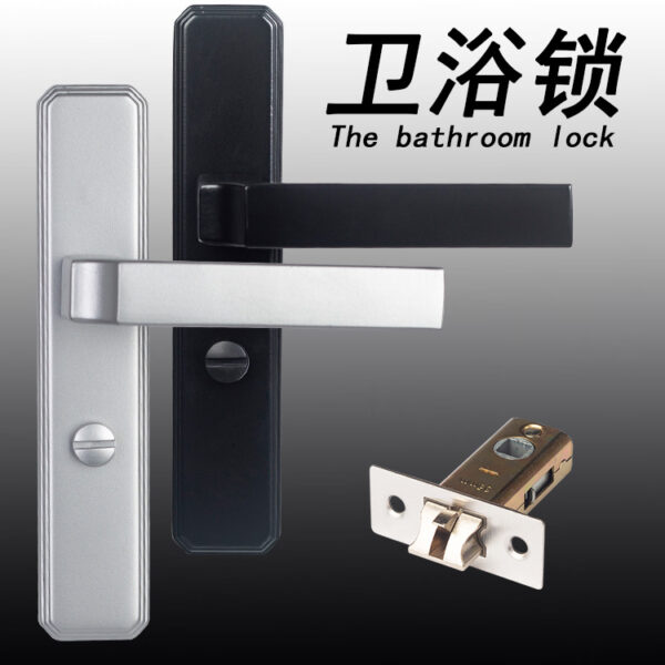 Phòng Tắm Đơn Lưỡi Đen Im Lặng Cửa Hợp Kim Nhôm Cửa Phòng Tắm Vệ Sinh Đa Năng Phòng Tắm Cửa Kính Tay Cầm