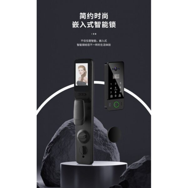 Nhà máy cung cấp trực tiếp khóa cửa thông minh chống cháy nổ nhúng mắt mèo nhận dạng khuôn mặt vân tay mật khẩu mở khóa khóa mật khẩu