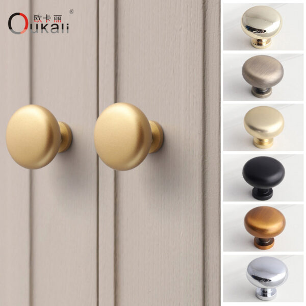 Lỗ đơn tròn xoắn hợp kim kẽm rắn dày nhẹ sang trọng tay cầm đơn tủ tủ quần áo ngăn kéo cửa tủ tay cầm nhỏ