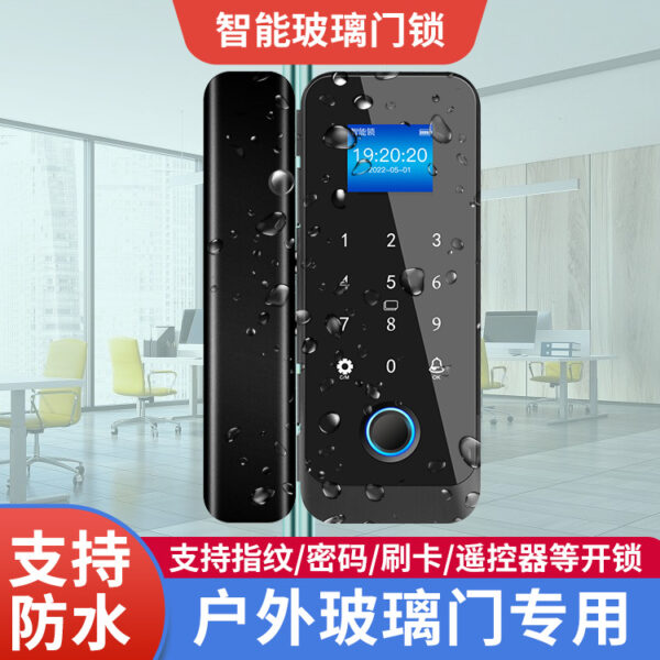 3OBR bán buôn cửa kính ngoài trời khóa mật khẩu chống thấm nước cửa hàng khóa vân tay thông minh đóng khung đôi mở cửa hàng ngoài trời chống thấm nước