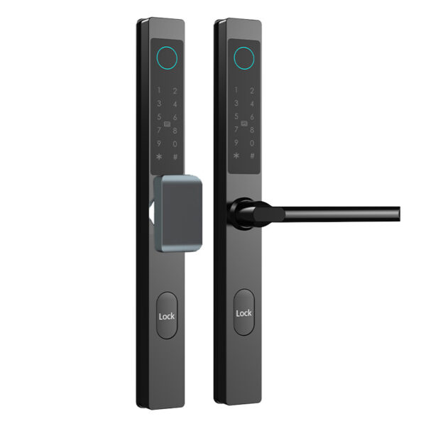 Cầu Gãy Khóa Vân Tay Nhôm Khóa Mật Khẩu Cửa Kính Cửa Trượt Cửa Trượt Patio Door Ngoài Trời Chống Nước Seamer Khóa Thông Minh