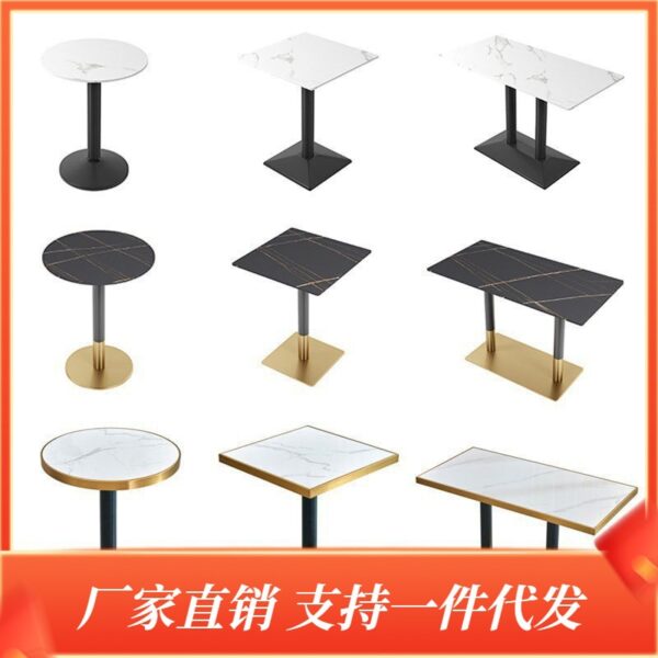 Bàn ăn đá phiến nhà hàng phương Tây quán trà sữa phục vụ đồ ăn vặt quầy bar bàn dài sảnh khách sạn bộ phận bán hàng lễ tân bàn ghế đàm phán