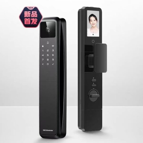 Khóa vân tay Deschmann Q50MPro khóa mã chống trộm nhà hoàn toàn tự động có màn hình nhìn thấy khóa thông minh mắt mèo q