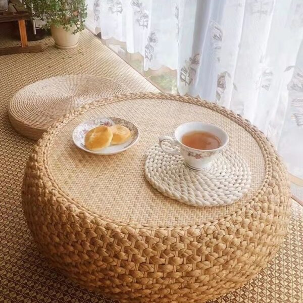 Bàn rơm mây cửa sổ bay tatami bàn cà phê nhỏ phong cách Nhật Bản đơn giản bàn kang bàn sàn bàn thấp bàn gỗ nguyên khối bàn máy tính bàn tròn