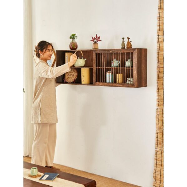 Gỗ Chắc Chắn Bogu Giá Bộ Trà Trung Quốc Giá Cổ Dày Tủ Trưng Bày Màn Hình Có Giá Để Đồ Treo Tường Tủ Có Giá Để Đồ