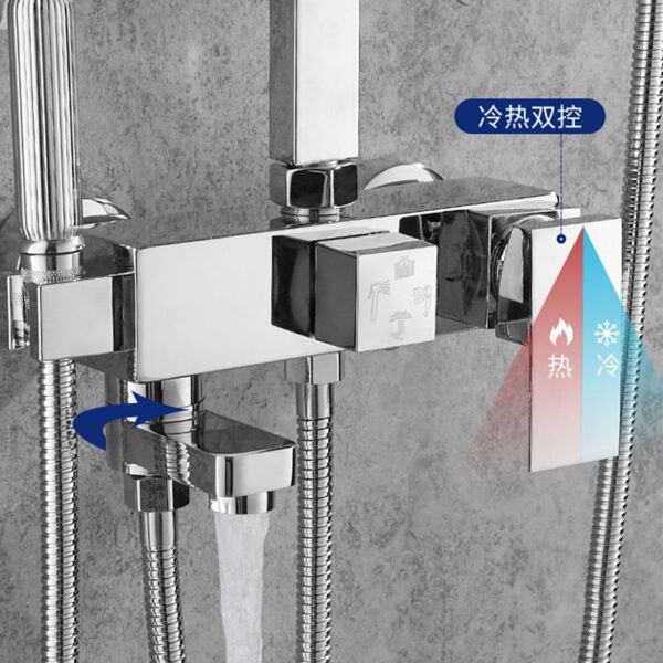 Bộ vòi hoa sen hoàn toàn bằng đồng hộ gia đình có công tắc vòi nóng lạnh phòng tắm nhà vệ sinh Bộ bồn tắm đa năng