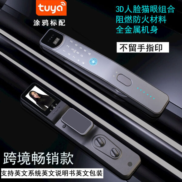 Tuya mặt khóa thông minh hoàn toàn tự động nhận dạng khóa cửa thông minh wifi trực quan khóa mật khẩu điện tử khóa vân tay bán buôn