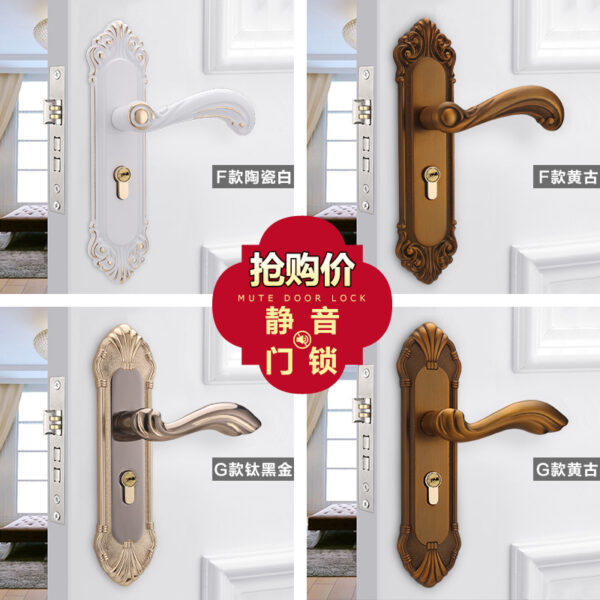 Khóa Cửa Trong Nhà Phòng Ngủ Phong Cách Châu Âu Hộ Gia Đình Tắt Tiếng Đa Năng Phòng Khóa Cửa Tay Nắm Cửa Tay Cầm Khóa 3 Bộ Khóa
