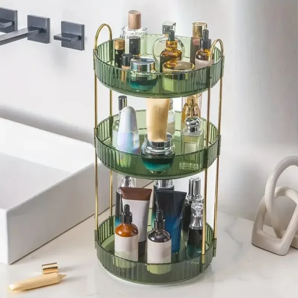 1 Máy Tính Xoay 360° Dụng Cụ Trang Điểm, Nhẹ Sang Trọng Trong Suốt Giá Để Đồ, Dung Tích Lớn Hộp Bảo Quản Mỹ Phẩm, đa Chức Năng