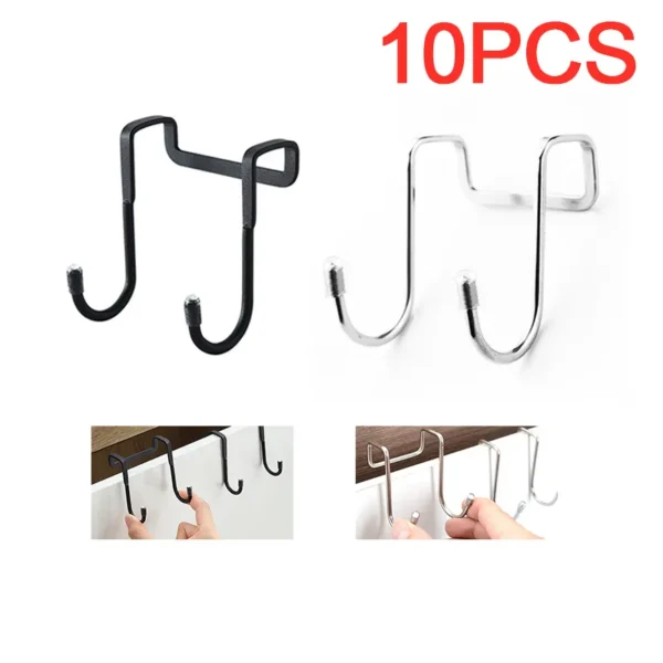 Thép không gỉ 304 Móc Giá Rẻ Đấm Đôi Hình Chữ S Móc Nhà Bếp Phòng Tắm Cửa Tủ Bạc Loại Phối Khăn Bảo Quản Móc Treo