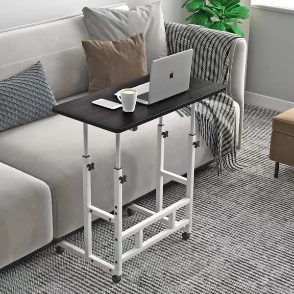 Bàn máy tính có thể điều chỉnh với hai lớp, Bàn bên sofa đầu giường đơn giản và có thể di chuyển cho văn phòng lười biếng