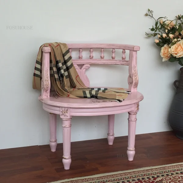 Nước Mỹ Căn Hộ Nhỏ Ghế Phòng Khách Retro Ban Công Ghế Sofa Giải Trí Ghế Bành Gỗ Chắc Chắn Phòng Ngủ Biệt Thự Ghế Thay Đồ