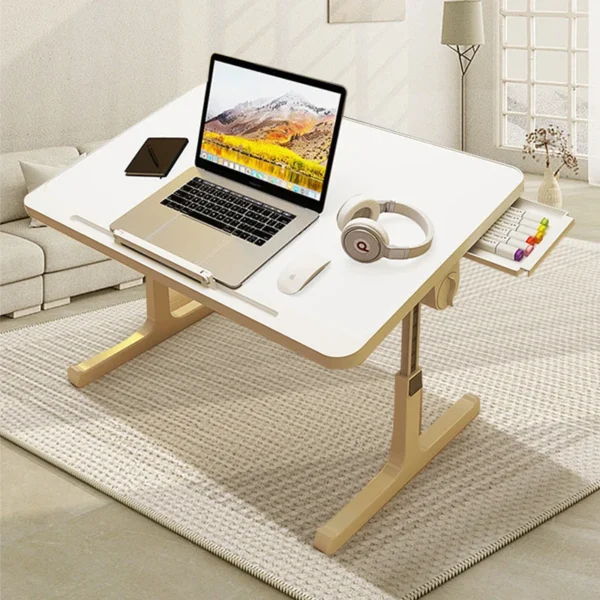 Bàn Máy Tính Cho Giường Gấp Bàn Laptop Có Ngăn Kéo Có Thể Điều Chỉnh Chiều Cao Nội Thất Văn Phòng Gia Đình 60X40Cm Chịu Lực 40Kg